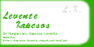 levente kapcsos business card